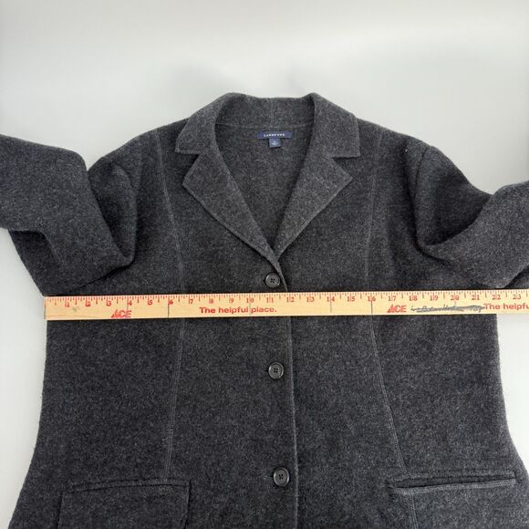Lands End 100% Wool Cardigan Jacket 3 Button Gray Outdoor Women Size 18 TALL - Picture 9 of 12